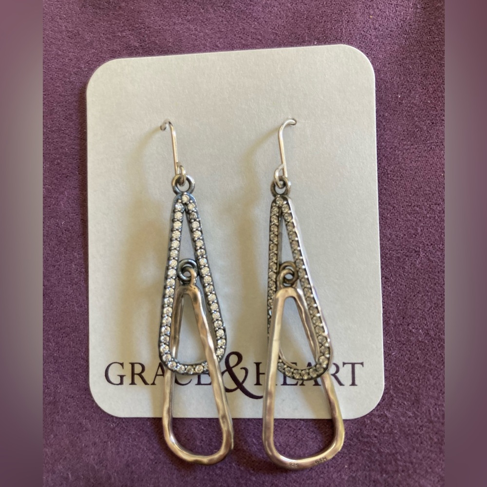 Grace & Heart Glitz 925 Sterling Silver/CZ Earrings